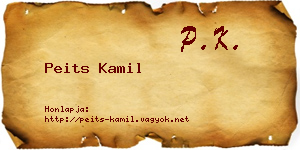 Peits Kamil névjegykártya